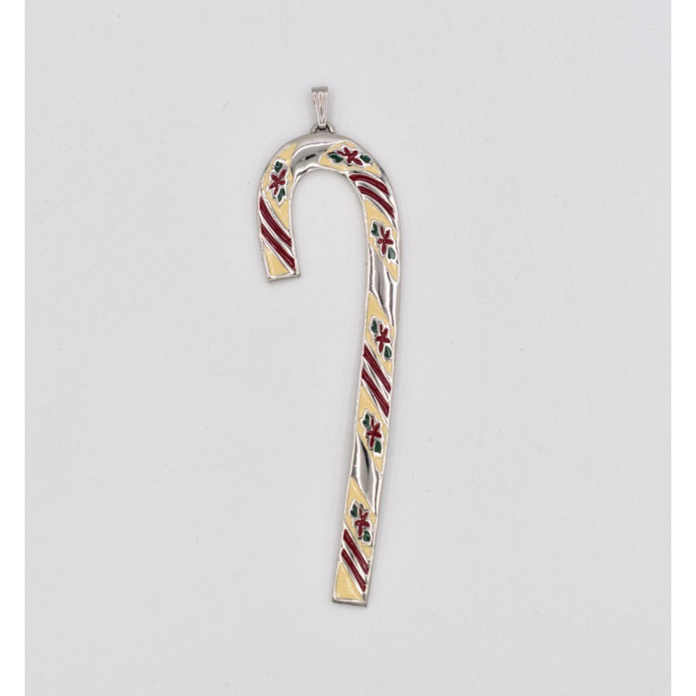 Vintage 1981 Wallace Silversmiths Annual Candy Cane Peppermint Ornament Rare